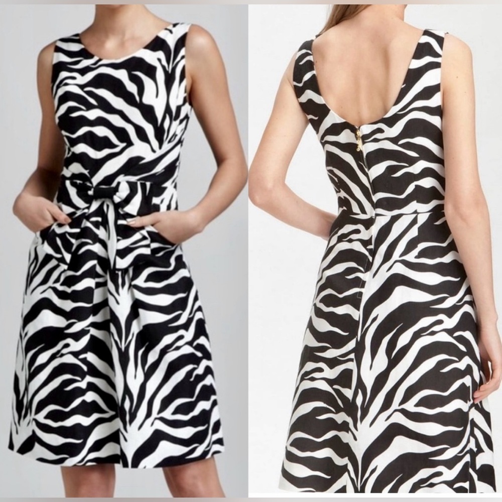 KATE SPADE NEW YORK ZEBRA PRINT POCKETS TWIST WAIST WOMENS SIZE 6